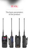 Radtel RT-470L 5W 6 Bands Amateur Ham Two Way Radio Station 256CH  Air Band Walkie Talkie NOAA LCD Color Police Scanner Aviation