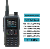 Radtel RT-580G GPS Bluetooth Amateur Ham Two Way Radio 256CH Air Band Walkie Talkie  VOX SOS LCD Police Scanner Aviation