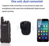 Two Way Radio Wireless Bluetooth Handheld Speaker Mic, Shoulder Microphone Compatible with Motorola CT200 PR400 more.