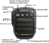Two Way Radio Wireless Bluetooth Handheld Speaker Mic, Shoulder Microphone Compatible with Motorola CT200 PR400 more.
