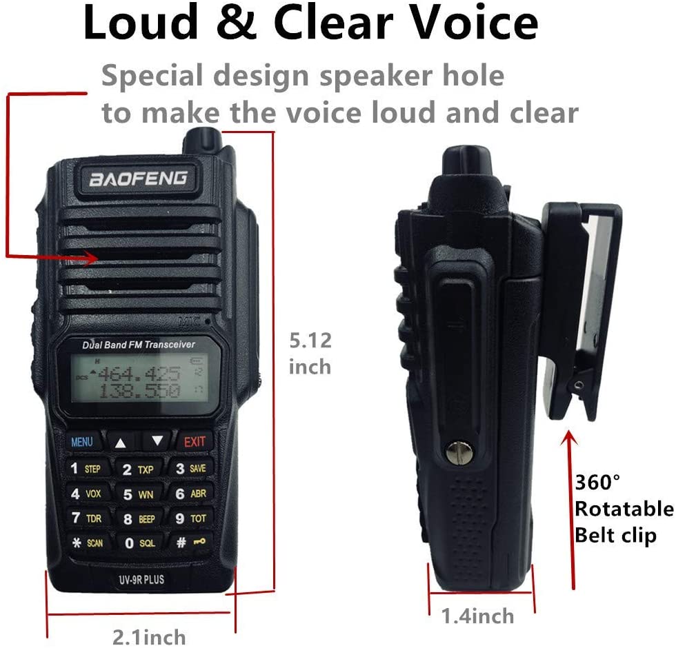 2x Baofeng Uv-9r Plus Walkie Talkie Vhf Uhf Dual Band 15w Handheld