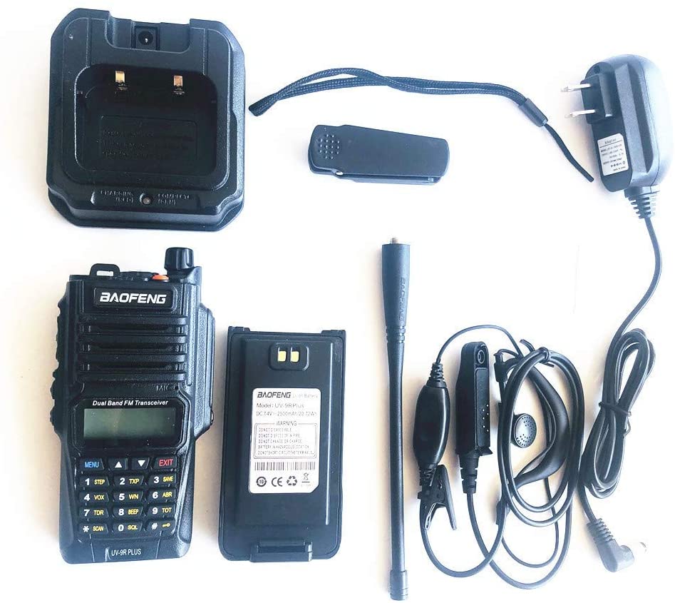 BAOFENG UV-9R Plus 8-Watt IP67 Dual Band Rechargeable Two-Way Radio  (144MHz-146MHz VHF & 430MHz-440MHz UHF) Includes Full Kit, Black :  : Electrónica