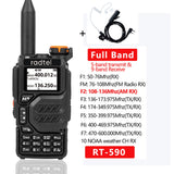 Radtel RT-590 Air Band Walkie Talkie Amateur Ham Radio Station UHF VHF 200CH Full Band HT with NOAA Channel AM Satcom Two Way Radio