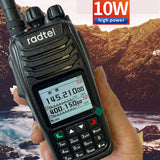 Radtel RT-790 Bluetooth Walkie Talkie 10W Amateur Ham Radio Station with Air Band Receive Color LCD Finger PTT Motorcycle helmet