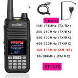 Radtel RT-420 6 Bands Amateur Ham Two Way Radio 256CH Air Band Walkie Talkie NOAA VOX USB SOS LCD Color Police Scanner Aviation