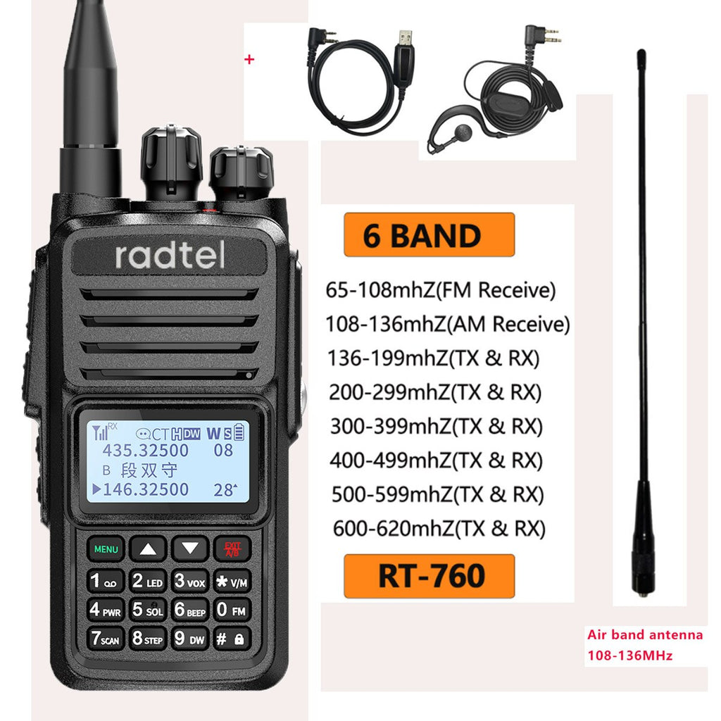 Radtel RT-760 Full Band Ham Radio 136-620Mhz Aviation frequency Receiv ...