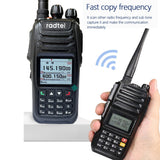 Radtel RT-790 Bluetooth Walkie Talkie 10W Amateur Ham Radio Station with Air Band Receive Color LCD Finger PTT Motorcycle helmet