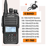 Radtel RT-760 Full Band Ham Radio 136-620Mhz Aviation frequency Receive Am FM Portable Two-Way Radio Station UHF VHF Transceiver