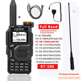 Radtel RT-590 Air Band Walkie Talkie Amateur Ham Radio Station UHF VHF 200CH Full Band HT with NOAA Channel AM Satcom Two Way Radio