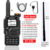 Radtel RT-590 Air Band Walkie Talkie Amateur Ham Radio Station UHF VHF 200CH Full Band HT with NOAA Channel AM Satcom Two Way Radio