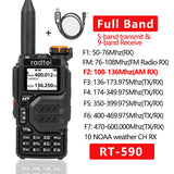 Radtel RT-590 Air Band Walkie Talkie Amateur Ham Radio Station UHF VHF 200CH Full Band HT with NOAA Channel AM Satcom Two Way Radio