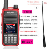 Radtel RT-420 6 Bands Amateur Ham Two Way Radio 256CH Air Band Walkie Talkie NOAA VOX USB SOS LCD Color Police Scanner Aviation