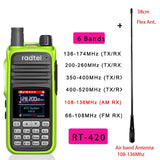 Radtel RT-420 6 Bands Amateur Ham Two Way Radio 256CH Air Band Walkie Talkie NOAA VOX USB SOS LCD Color Police Scanner Aviation