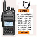 Radtel RT-760 Full Band Ham Radio 136-620Mhz Aviation frequency Receive Am FM Portable Two-Way Radio Station UHF VHF Transceiver