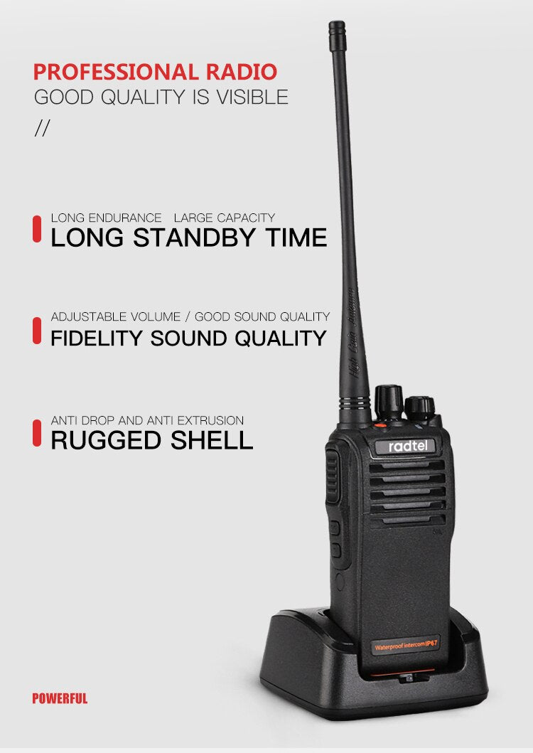 IP67 Waterproof Radio RADTEL RT-67 UHF 400-470 MHz  Two Way Radio