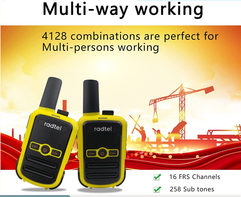 Radtel RT12 PMR/FRS Portable Two Way Radio Communicator Walkie-Talkies for Hotel Business