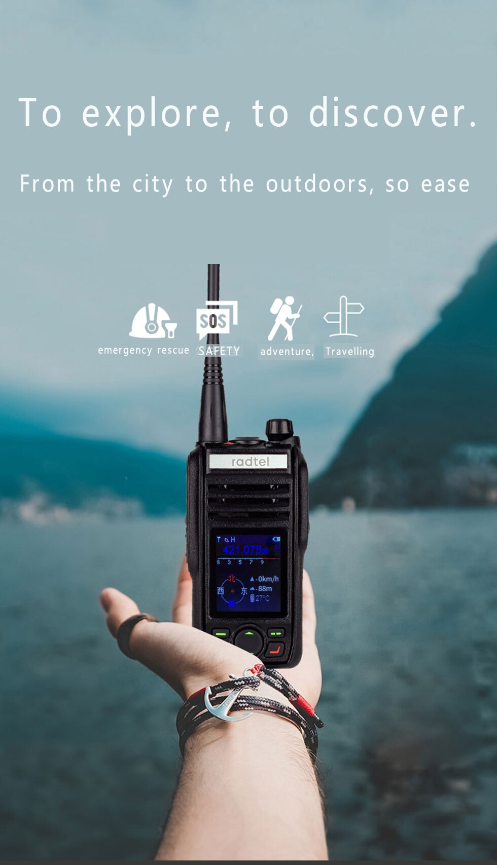 Radtel RN15 Global Free Talking Walkie Talkie 500km Unlimited Range Ne