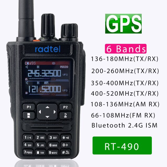 Precies Eik toeter Radtel RT-490 GPS 6 Bands Amateur Ham Two Way Radio 512CH Air Band Wal