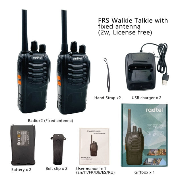 Mini Walkie Talkie Radtel RT88 Portable Two Way Radio FRS Radio Comunicador Vox Long range Kids Walkie-Talkie for Audlt Business